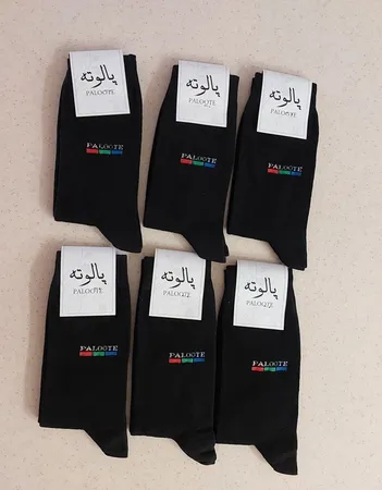 جوراب ساق بلند مردانه پالوته مدل PM-WIN-BLK-6666