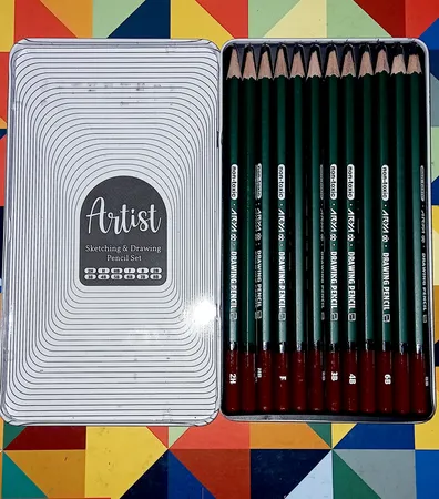مداد طراحی آریا مدل Artist کد 007-3075 مجموعه 12 عددی
