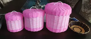 تجریه خرید سبد حصیر بافی کلبه بلوط مدل نارگون بسته 3 عددی