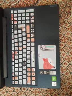 استیکر لپ تاپ توییجین و موییجین طرح حیوانات کد 20 مناسب برای لپ تاپ 15.6 اینچ به همراه برچسب حروف فارسی کیبورد