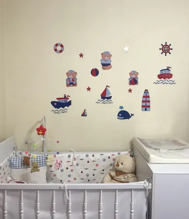 استیکر چوبی کودک باروچین مدل خرس ملوان کد 1214