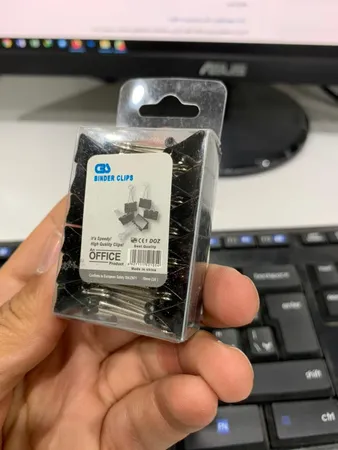 گیره کاغذ سی بی اس سایز 19 میلی متر بسته 12 عددی