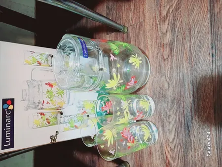 ست پارچ و لیوان 7 پارچه لومینارک مدل CRAZY FLOWRS