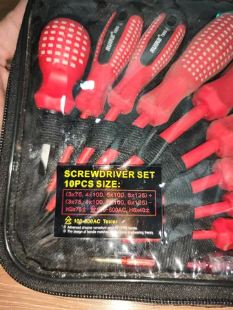 پیچ گوشتی عایق و فازمتر روکی مدل 7653 مجموعه 10 عددی