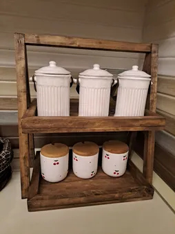 شلف رومیزی مدل دو طبقه چوبی کد 053