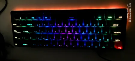 کیبورد گیمینگ فاطر مدل KCR-8000B، مکانیکال سوییچ قرمز، Tenkeyless، نورپردازی RGB