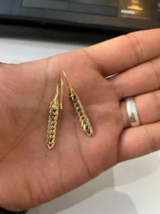 تجریه خرید گوشواره طلا 18 عیار زنانه مدل حصیری