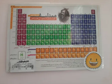 پوستر آموزشی نارنجی طرح جدول تناوبی مندلیف مدل D4 سایز A5