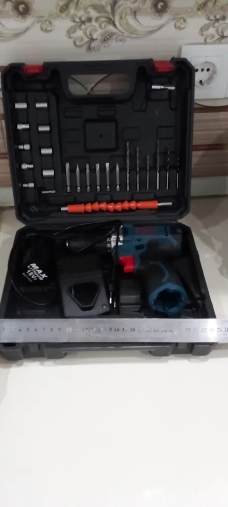 دریل شارژی باس مدل 18V مجموعه 27 عددی