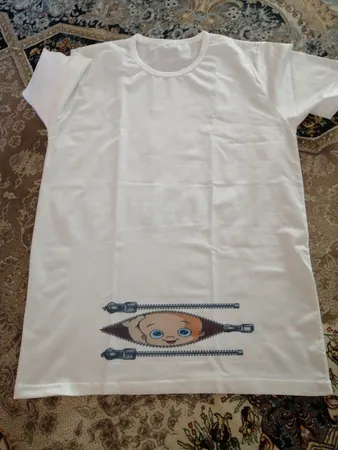 تی شرت آستین کوتاه بارداری طرح زیپ کد 3950