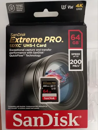 کارت حافظه SDXC سن دیسک مدل Extreme Pro V30 کلاس 10 استاندارد UHS-I U3 سرعت 200mbps ظرفیت 64 گیگابایت