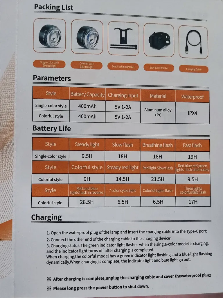 چراغ عقب دوچرخه وست بایکینگ مدل 701437