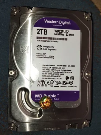 هارددیسک اینترنال وسترن دیجیتال مدل Purple WD22PURZ ظرفیت 2 ترابایت