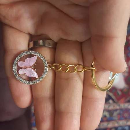 جاکلیدی دخترانه مدل پروانه نگینی