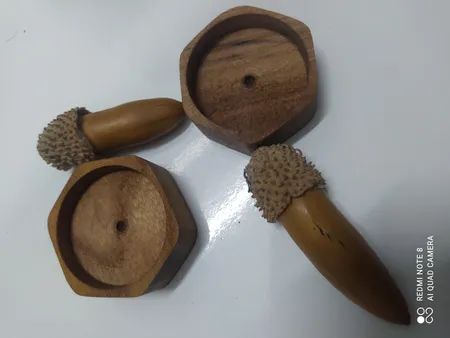 جاشمعی چوبی وودلندزون مدل شش ضلعی بسته 2 عددی