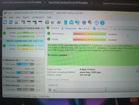 اس اس دی اینترنال ای دیتا مدل  LEGEND 850 Lite  ظرفیت دو ترابایت