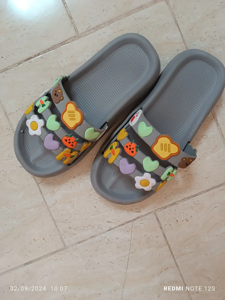 دمپایی دخترانه زیتون مدل 007 رنگ طوسی