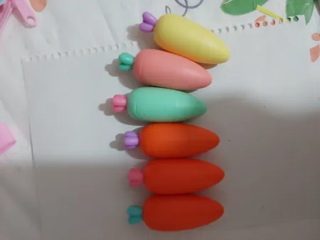 ماژیک علامت گذار مدل پاستلی طرح هویج بسته 6 عددی