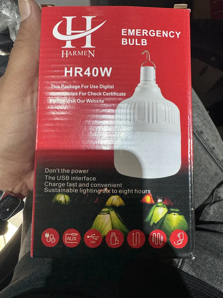 چراغ آویز چادر هارمن مدل HR40W با نور مهتابی