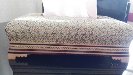 جعبه دستمال کاغذی خاتم کاری هنرلوکس کد p1