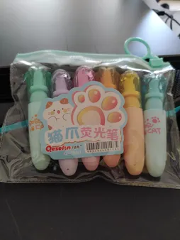 ماژیک علامت گذار مدل پنجه گربه بسته 6 عددی