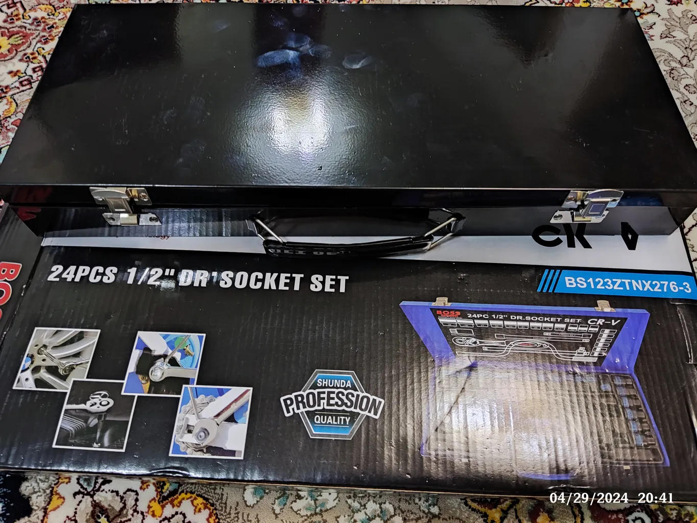 آچار بکس باس مدل CRV-BLACK مجموعه 24 عددی
