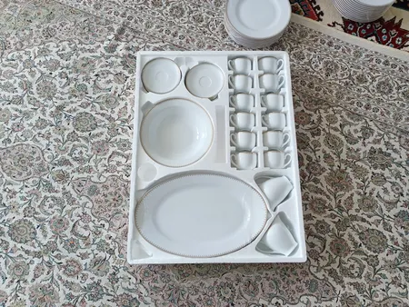 سرویس غذا خوری 102 پارچه چینی زرین ایران سری ایتالیا اف مدل Sepidar درجه عالی