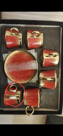 ست فنجان و نعلبکی 12 پارچه مدل خمره ای