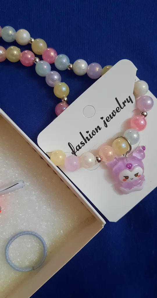 گردنبند دخترانه مدل مهره ای کرومی کد 0342