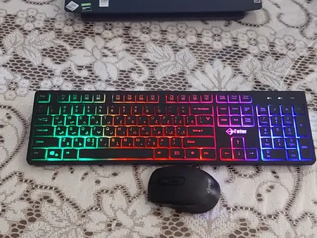 کیبورد و ماوس گیمینگ فاطر مدل CWR-7000B، سوییچ ممبران، Full-Size، نورپردازی RGB