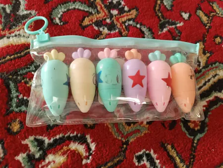 ماژیک علامت گذار طرح هویج مجموعه 6 عددی