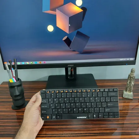 کیبورد بی‌سیم گرین مدل GK-102W با حروف فارسی