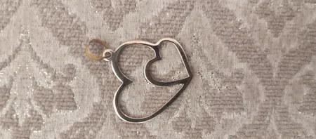 آویز گردنبند طلا 18 عیار زنانه مدل دو قلب کد S2079