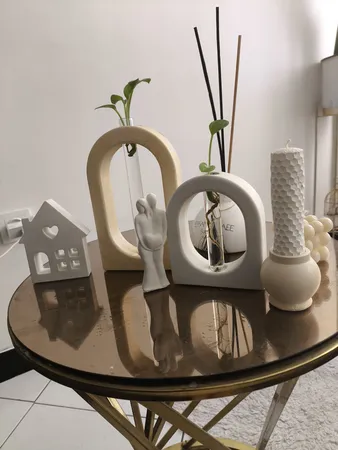 ست ۴ تکه دکوری گلدان و جاشمعی بتنی مدل آلا