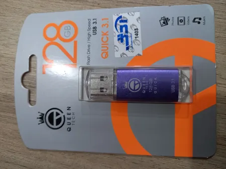 فلش مموری کوئین تک مدل QUICK USB3.1 ظرفیت 128 گیگابایت به همراه مبدل USB-C