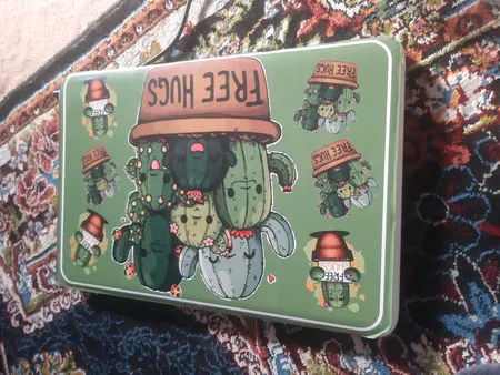 استیکر لپ تاپ راتیانا مدل کاکتوس 01 مناسب برای لپ تاپ 15 تا 17 اینچ به همراه برچسب حروف فارسی کیبورد