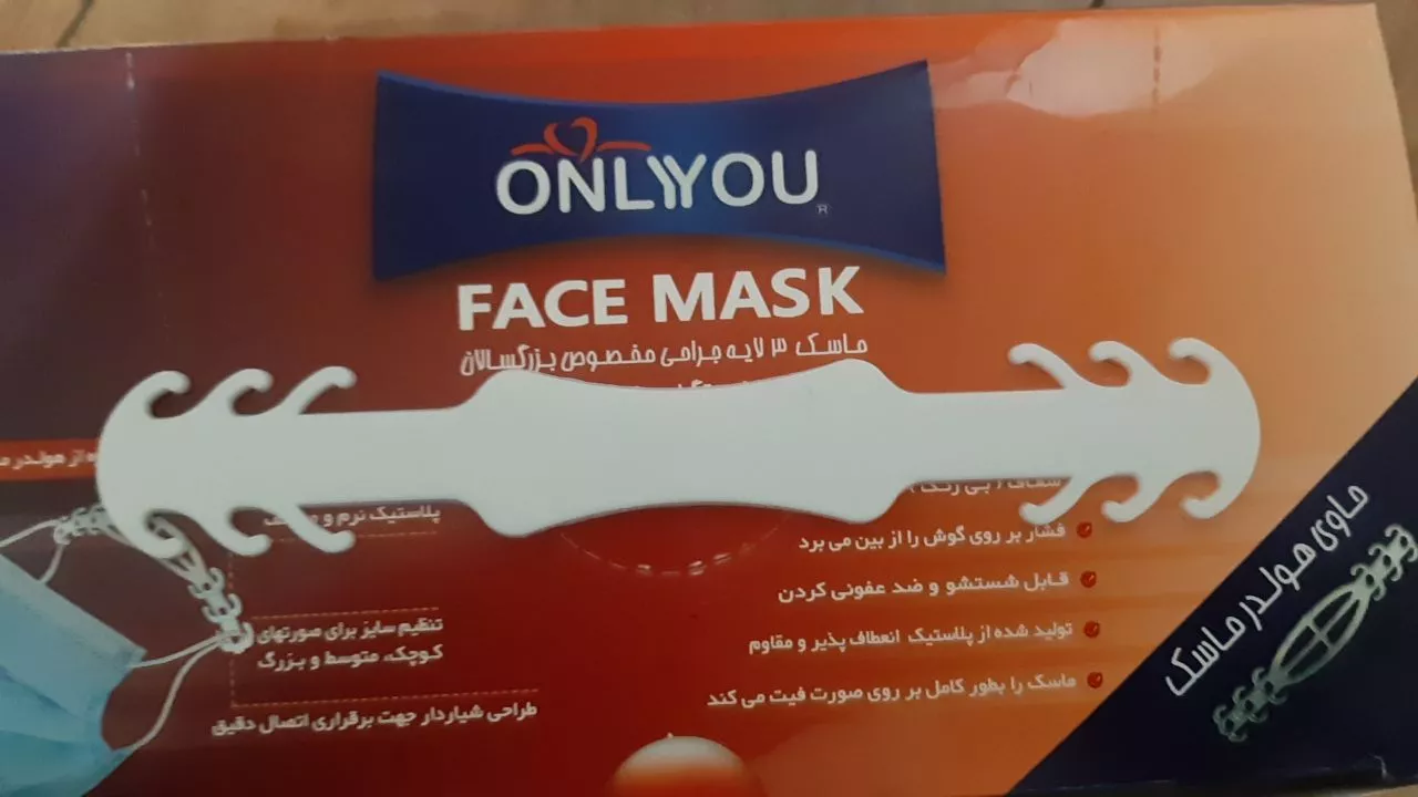 ماسک تنفسی اونلی یو مدل سه لایه THblu 504 بسته 50 عددی