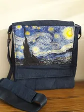 تجریه خرید کیف رودوشی گالری چی چاپ طرح شب پرستاره کد 65854