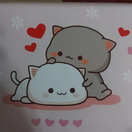 استیکر لپ تاپ مدل cute cat 03 مناسب برای لپ تاپ 15 تا 17 اینچ به همراه برچسب حروف فارسی کیبورد