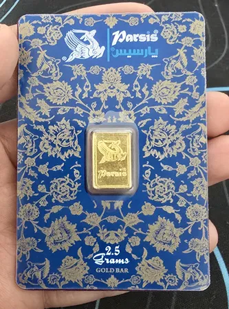 شمش طلا 24 عیار پارسیس مدل 2.5