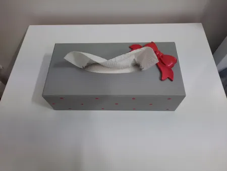 ست سطل و جای دستمال کاغذی مدل پروانه