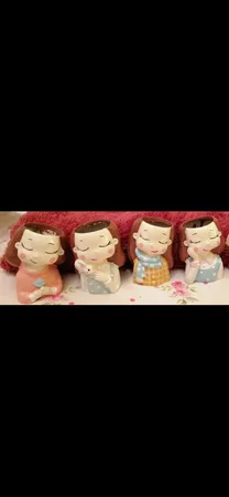 گلدان طرح دختران کاکتوس کد ck111 مجموعه ۴ عددی