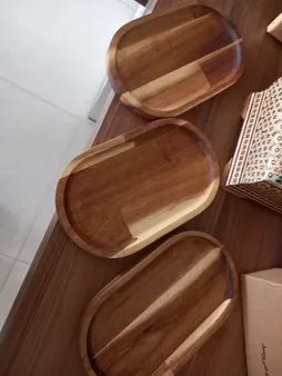 سینی سرو مدل چوبی مجموعه 3 عددی