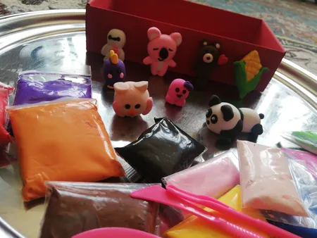 خمیر و ابزار مجسمه سازی مجسمه سازی کد‌ 007 بسته 12 عددی به همراه ابزار