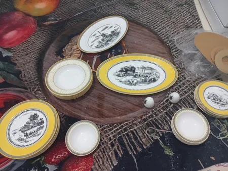 سرویس غذاخوری 28 پارچه 6 نفر چینی زرین ایران مدل ایتالیا اف Village 2 درجه یک