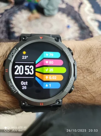 ساعت هوشمند 46 میلی متری مدل T͏45i.v2025 بند سیلیـکونی