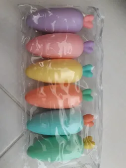 ماژیک علامت گذار مدل پاستلی طرح هویج بسته 6 عددی