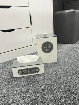 ست سطل و جای دستمال کاغذی مدل STORAGE