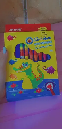 مداد شمعی 12 رنگ آریا مدل tiger