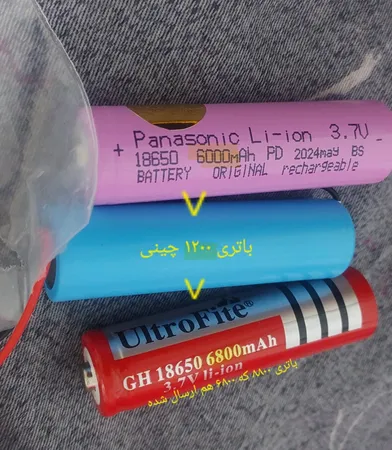 باتری لیتیوم یون قابل شارژ پاناسونیک کد 18650 ظرفیت 6000 میلی آمپرساعت
